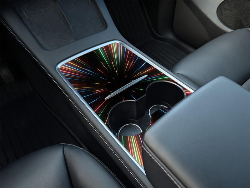 Tesla Model Y Center Console Plaid Design Wrap Kit (2021–2025) | Precision Fit DIY