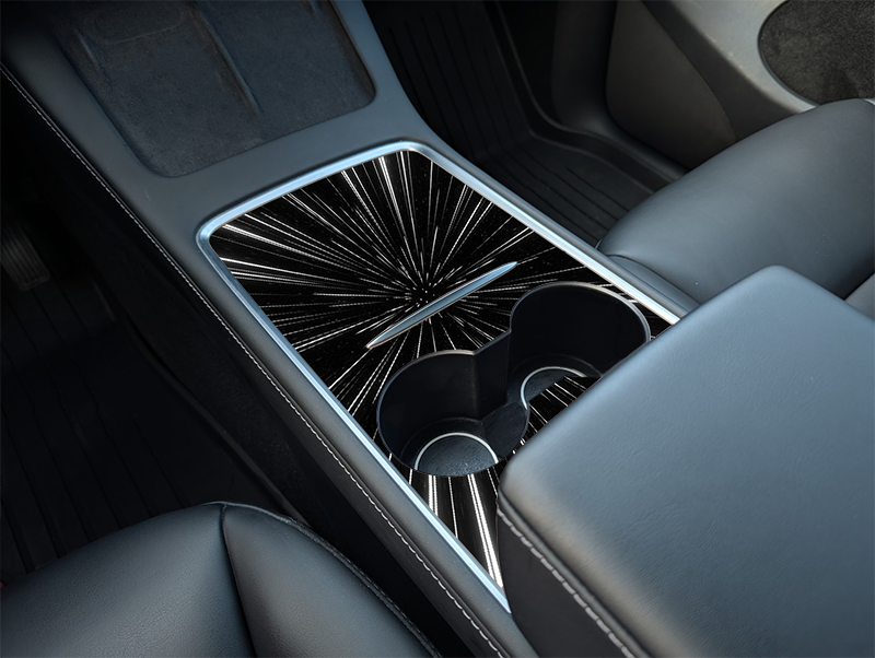 Tesla Model Y Center Console Plaid Design Wrap Kit (2021–2025) | Precision Fit DIY