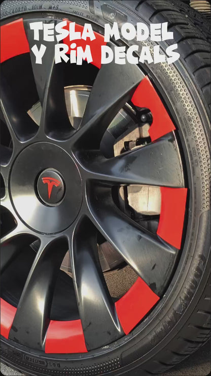 Premium Tesla Model Y 20" Induction Wheel Rim Decals | Custom Vinyl Overlays