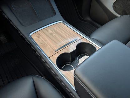 Tesla Model Y Center Console Wood Wrap Kit (2021–2025) | Precision Fit DIY