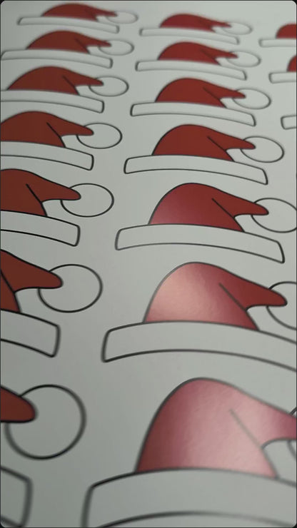 Tesla Claus Kit: Premium Santa Hat Decal for Model 3/Y/S/X (2 Decals)