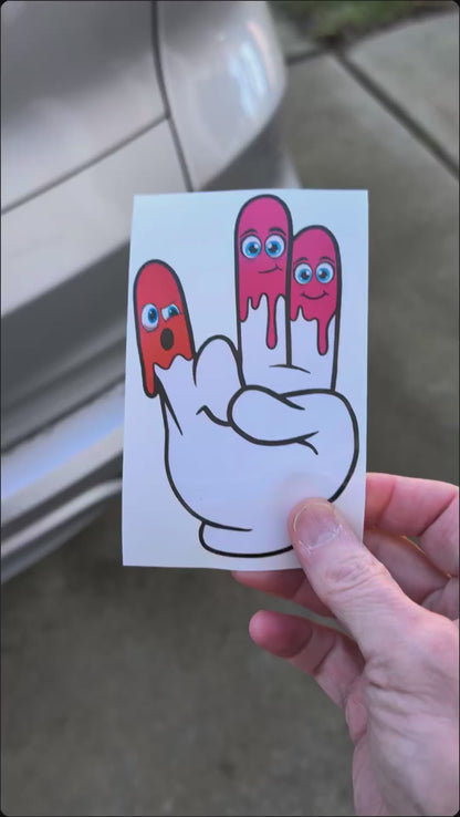 The Shocker Cartoon Hand Decal – Funny "Two in the Pink" Vinyl Sticker