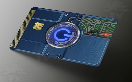 Cyberpunk Tech Circuit Board Credit Card Skin | Futuristic Nano-Core Wallet Decal