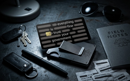 "Trust Your Government" Dystopian Credit Card Cover