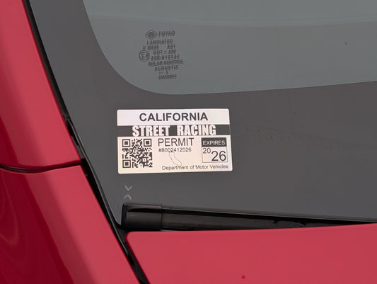 2026 Street Racing Permit Decal - Holographic Novelty Sticker - JDM Car