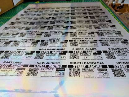 2026 Street Racing Permit Decal - Holographic Novelty Sticker - JDM Car