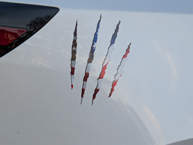 Claw Marks Decal | Ripped USA Patriotic Vinyl Sticker for Car, Truck, or Laptop