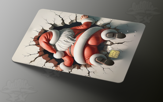 Funny Santa Holiday Credit Card Skin, Debit Card Covering