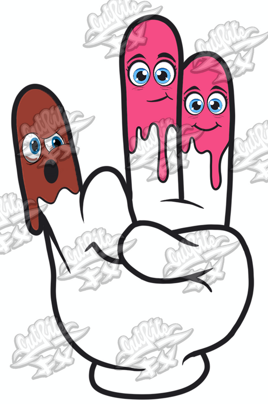 The Shocker Cartoon Hand Decal – Funny "Two in the Pink" Vinyl Sticker