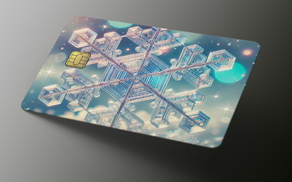 Crystal Snowflake Credit Card Skin, Debit Card Covering (small chip)