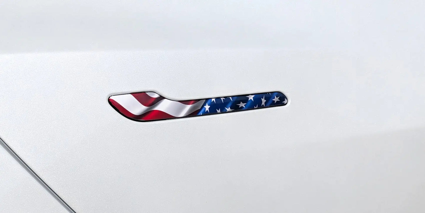 American Flag Door Handle Decal Wrap for Tesla Model 3 & Model Y (4-Door Set)