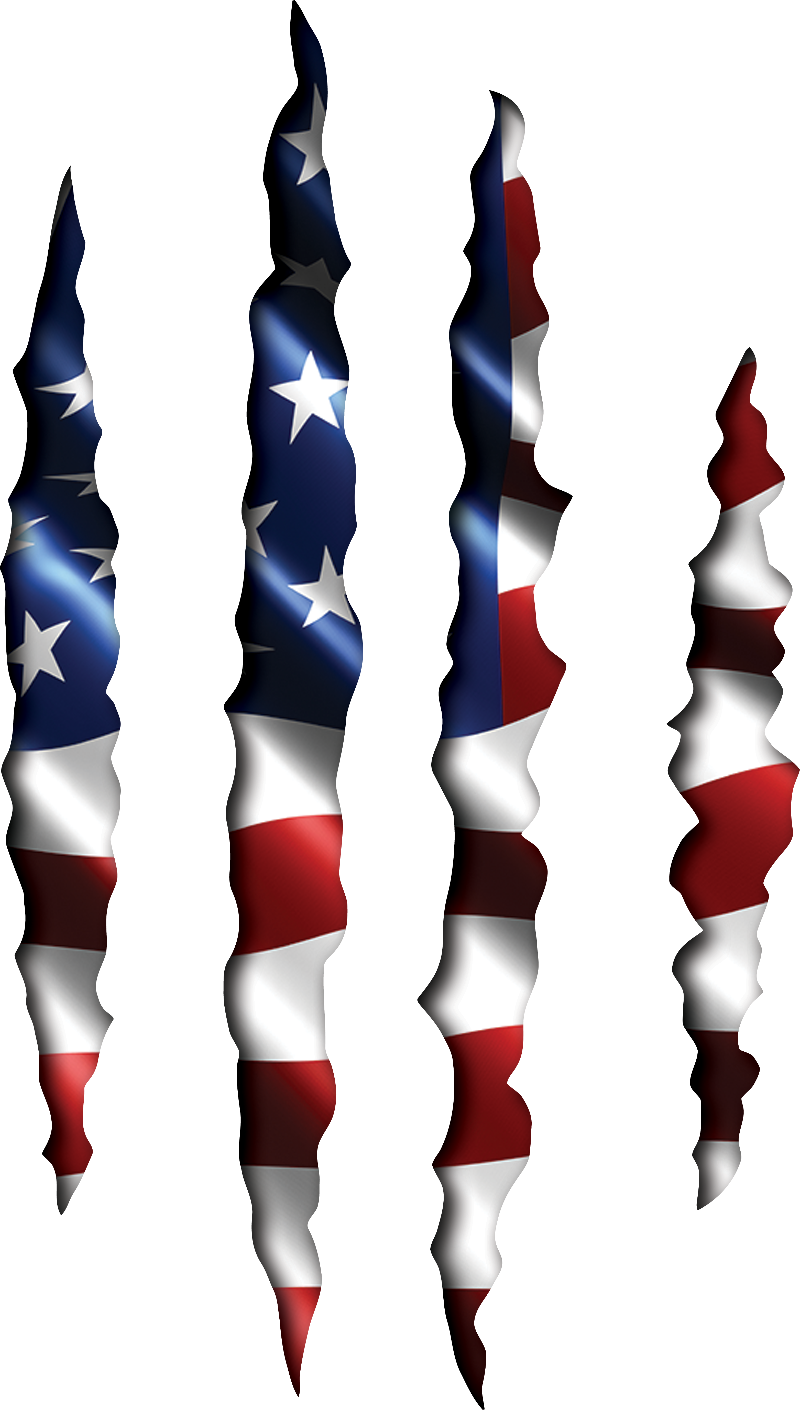 Claw Marks Decal | Ripped USA Patriotic Vinyl Sticker for Car, Truck, or Laptop