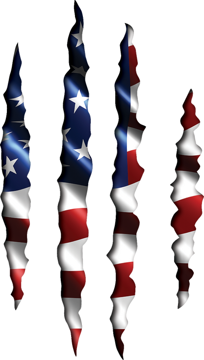 Claw Marks Decal | Ripped USA Patriotic Vinyl Sticker for Car, Truck, or Laptop