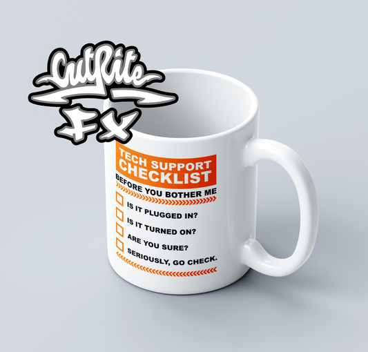 Funny Tech Support Checklist Helpdesk Hotline Coffee & Tea Gift Mug Gifts