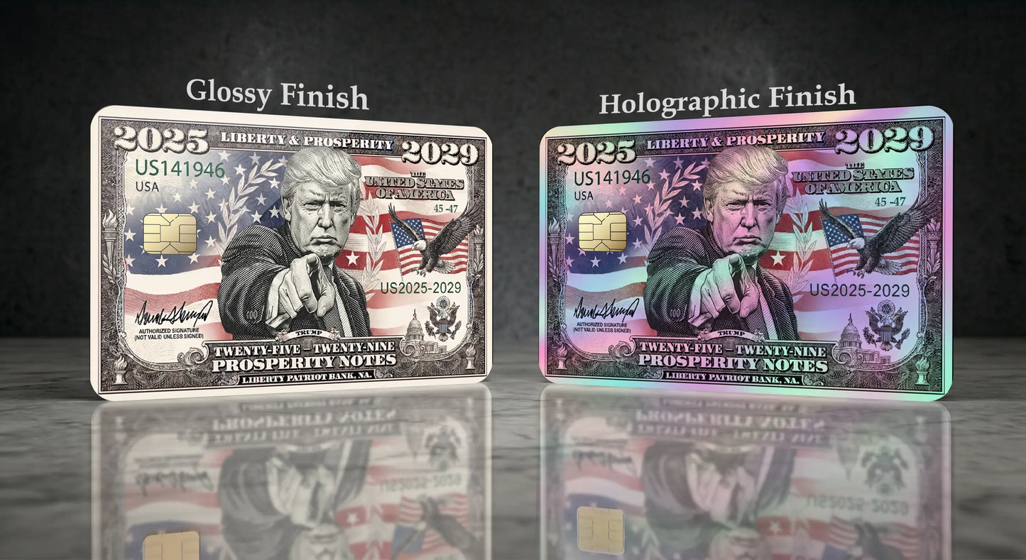 Trump 2025-2029 Credit Card Bill Skin, Debit Card Covering (Small Chip)