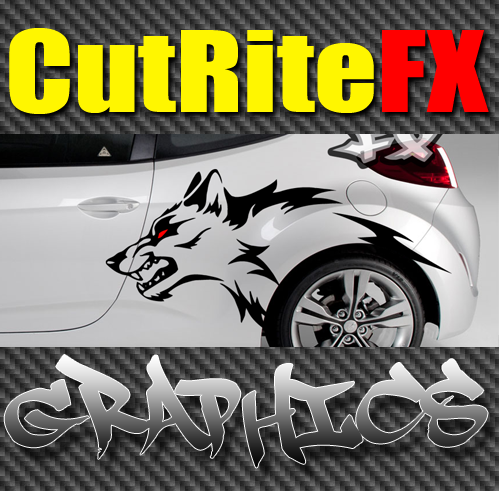 2 Color Coyote Wolf Truck Car Vehicle Graphic Decal