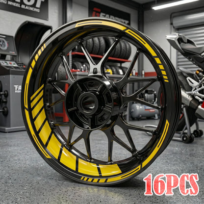 Apex Precision 16-Piece Motorcycle Rim Stripe Decal Kit