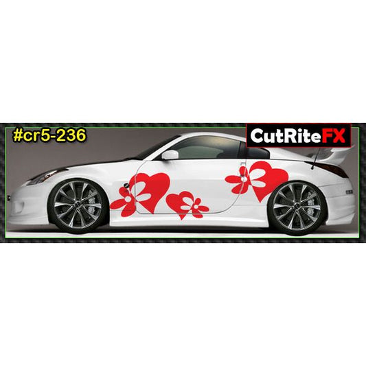 Heart Flower Custom Vinyl Graphics CR5236